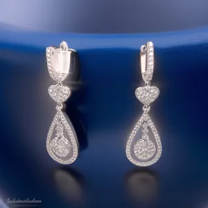 14K White Gold 2.29 cttw Diamond Earrings 02831