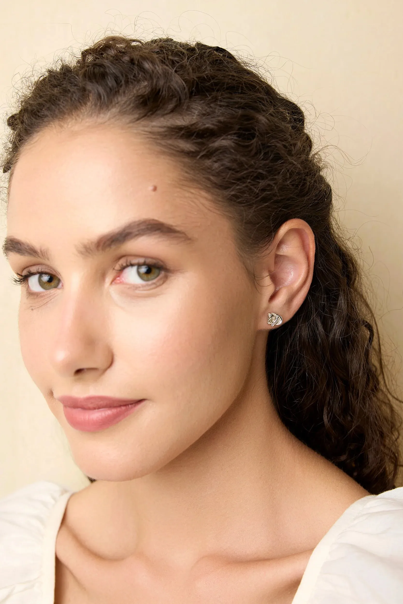 Banyan Sterling Silver Contemporary Flower Studs