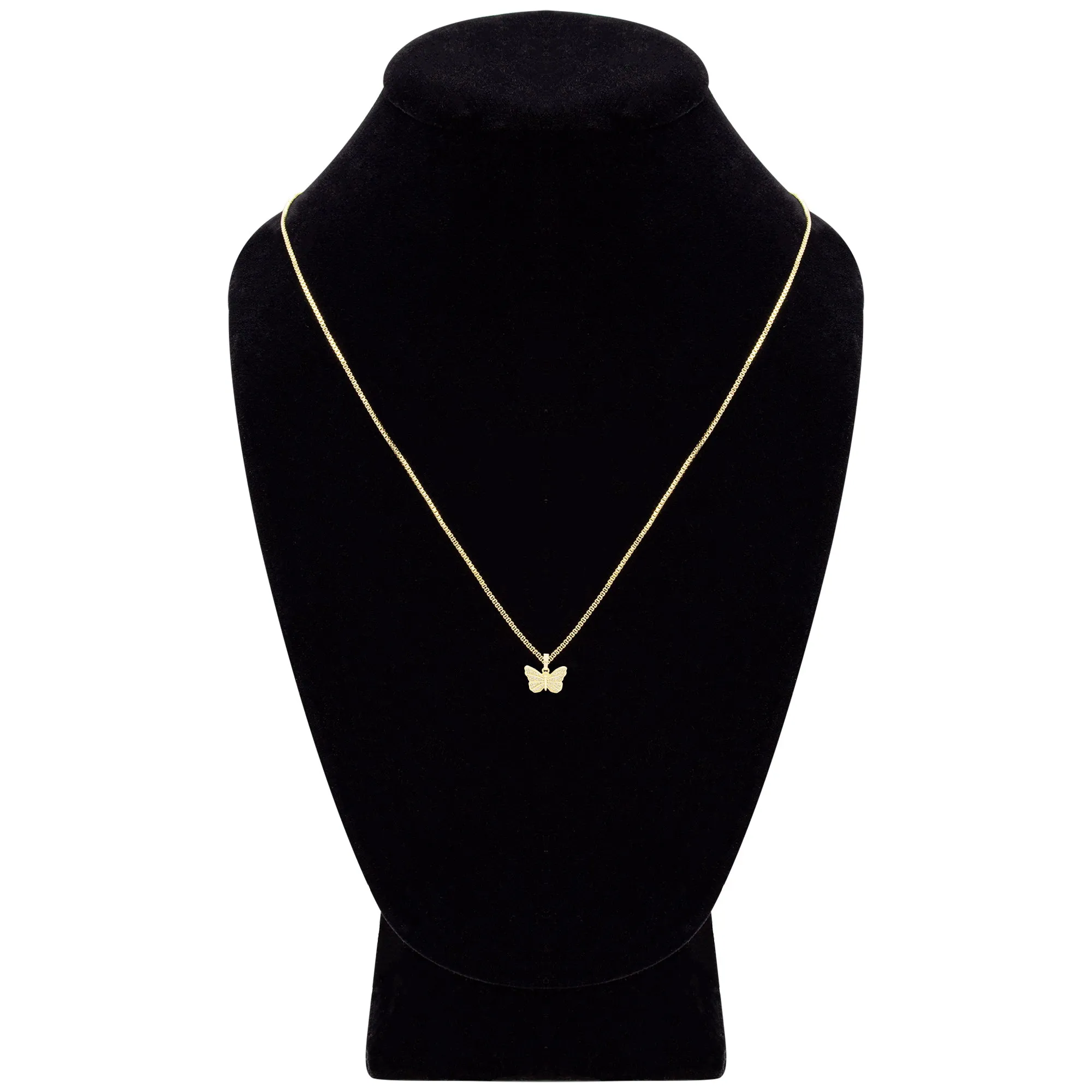 Butterfly 4 Cubic Zirconia Pendant With 14K Gold Filled Necklace Set
