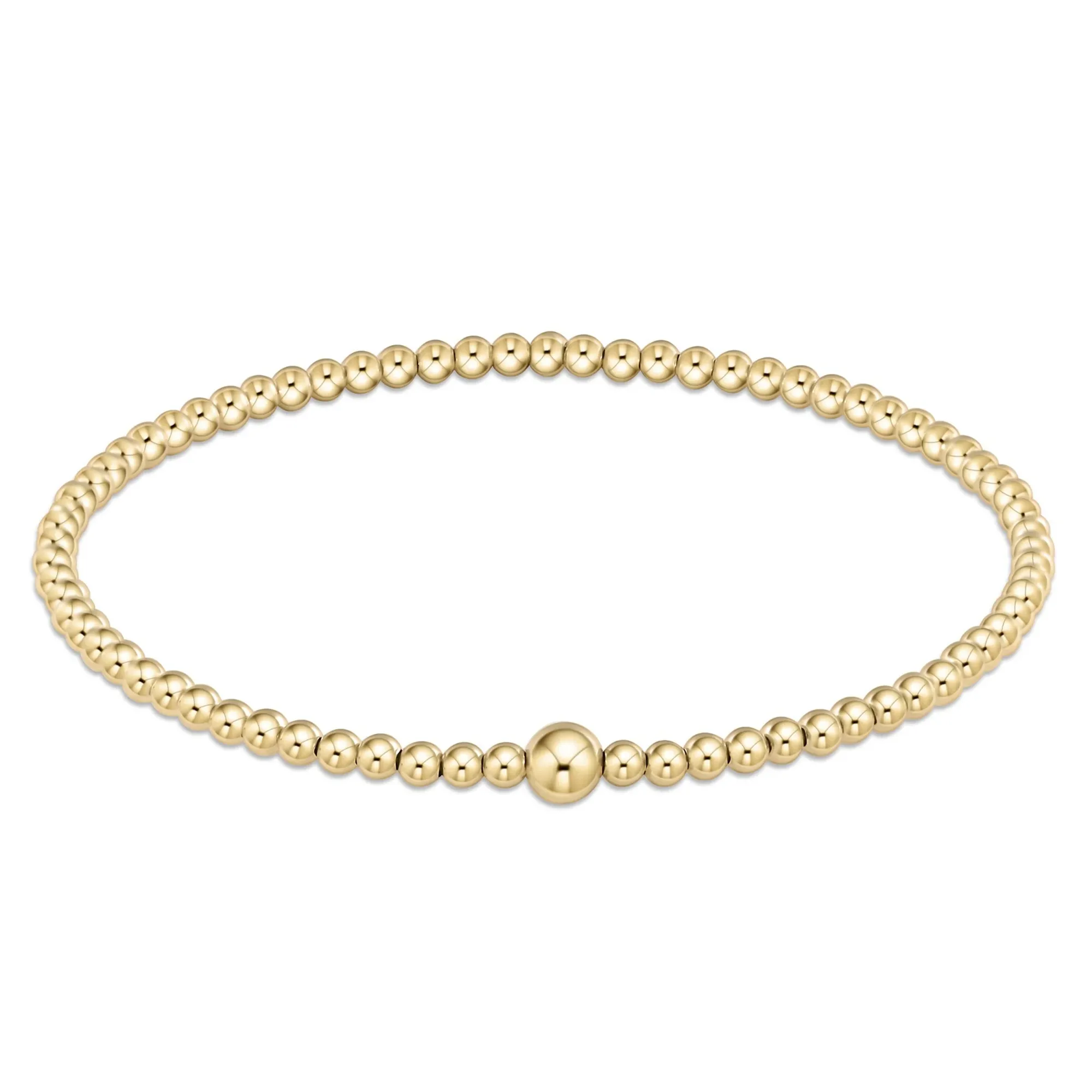 Classic Gold 3mm Beaded Bangle