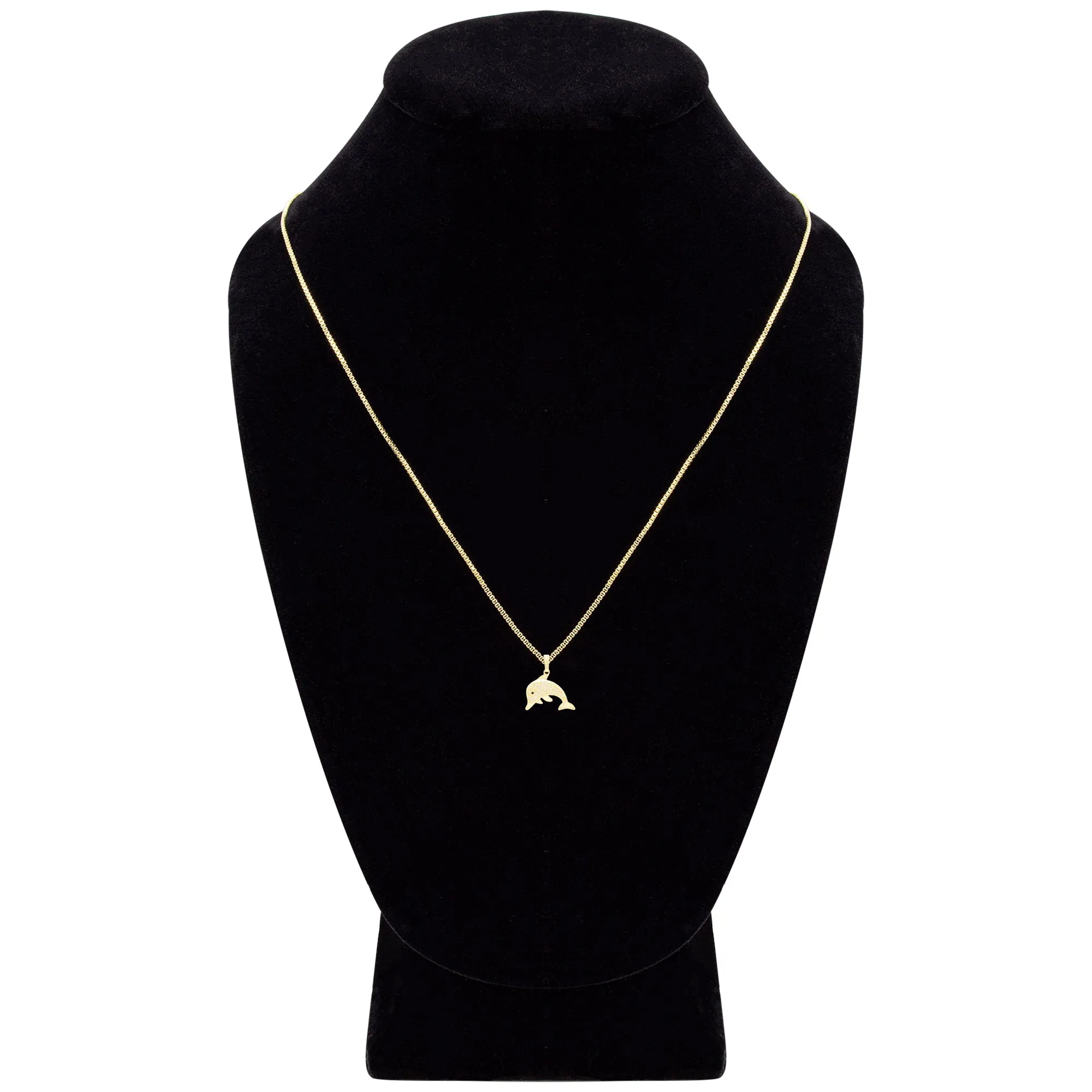 Dolphin Cubic Zirconia Pendant With 14K Gold Filled Necklace Set
