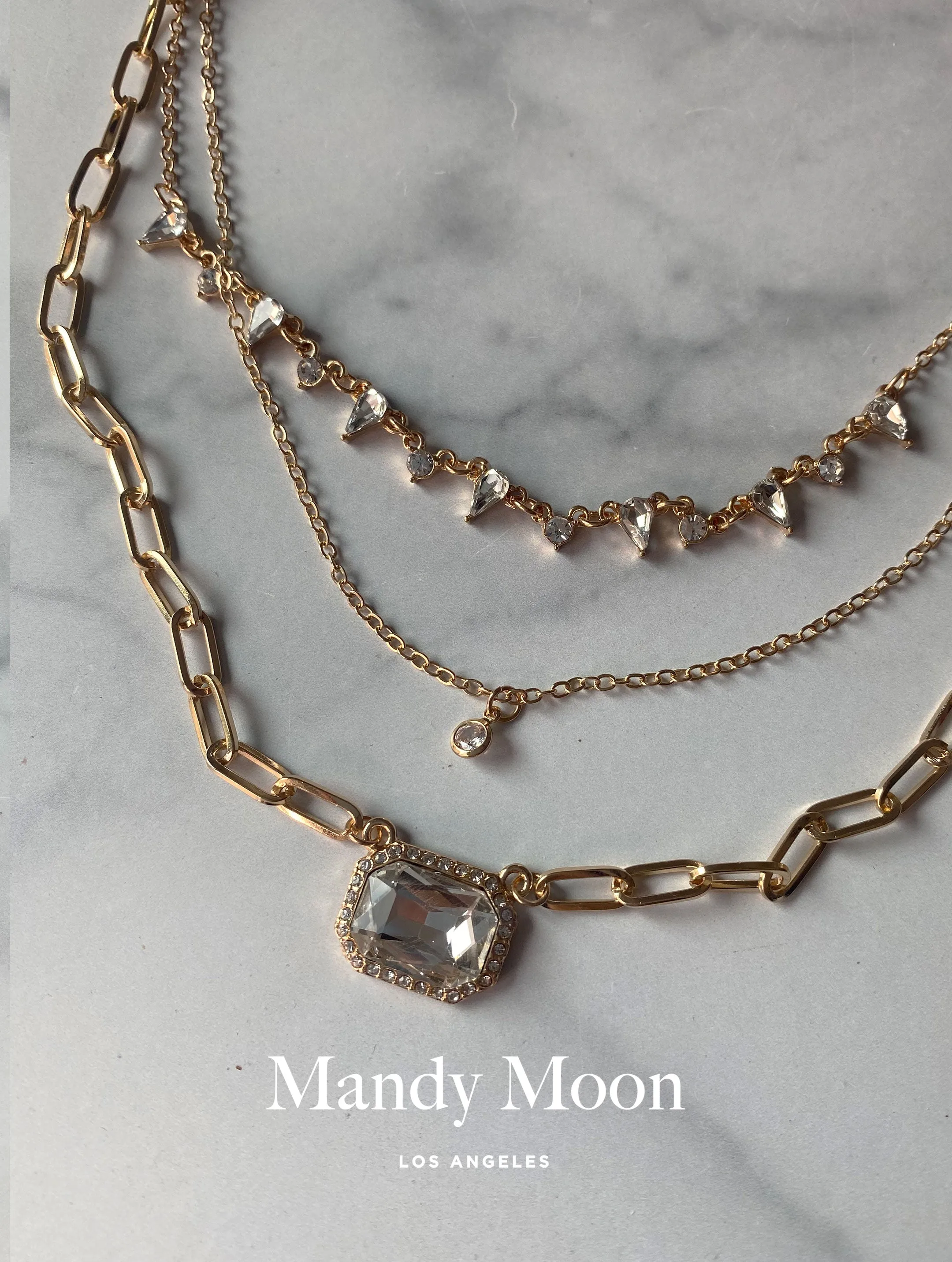 Glam Triple Layered Set Necklace