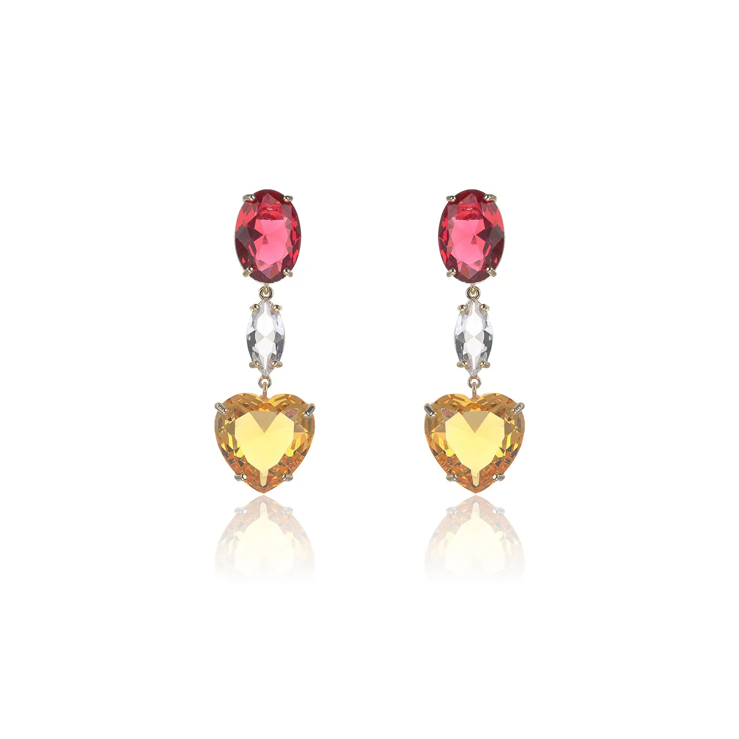 Heart Cubic Zirconia Dangle Earring for Wedding Accessories Jewelry CE11956
