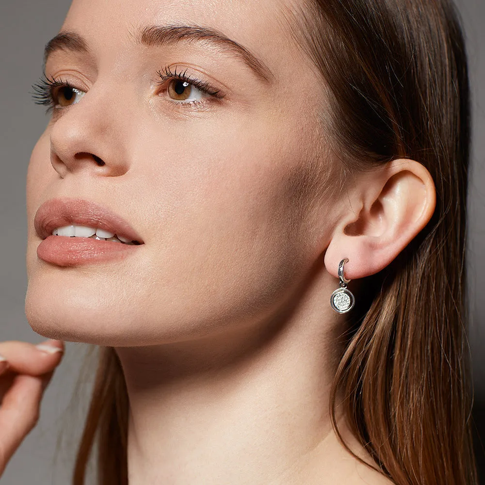 Kit Heath Revival Eclipse Lux CZ Spinning Semi Hoop Drop Earrings