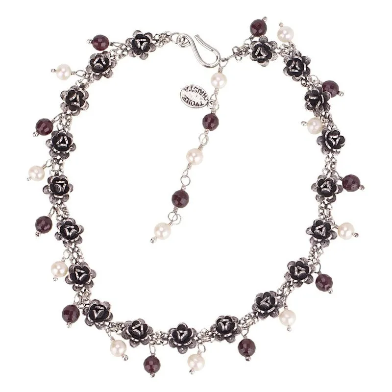 Rosebud choker necklace