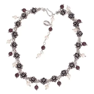 Rosebud choker necklace