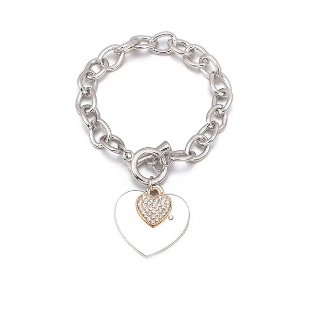 Shefly Love Heart Charm Bracelets For Women