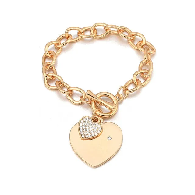 Shefly Love Heart Charm Bracelets For Women