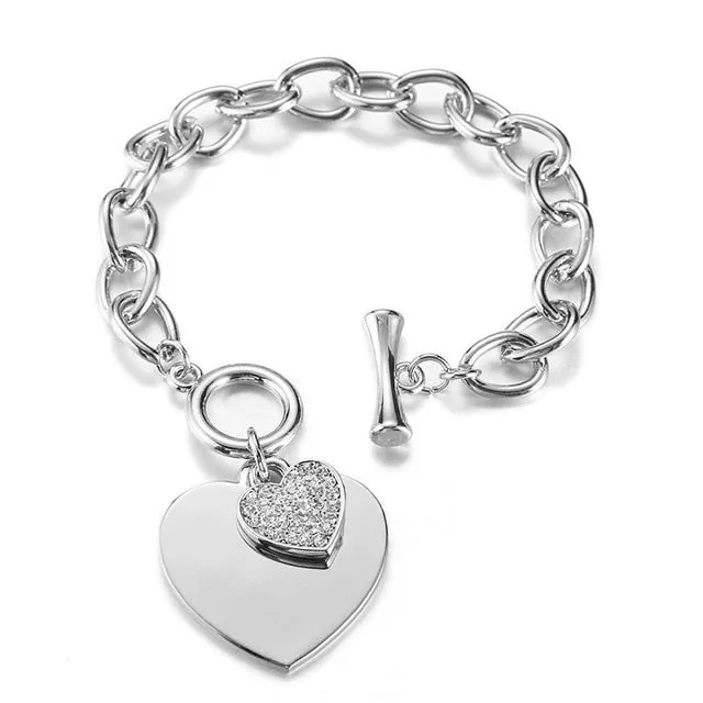 Shefly Love Heart Charm Bracelets For Women