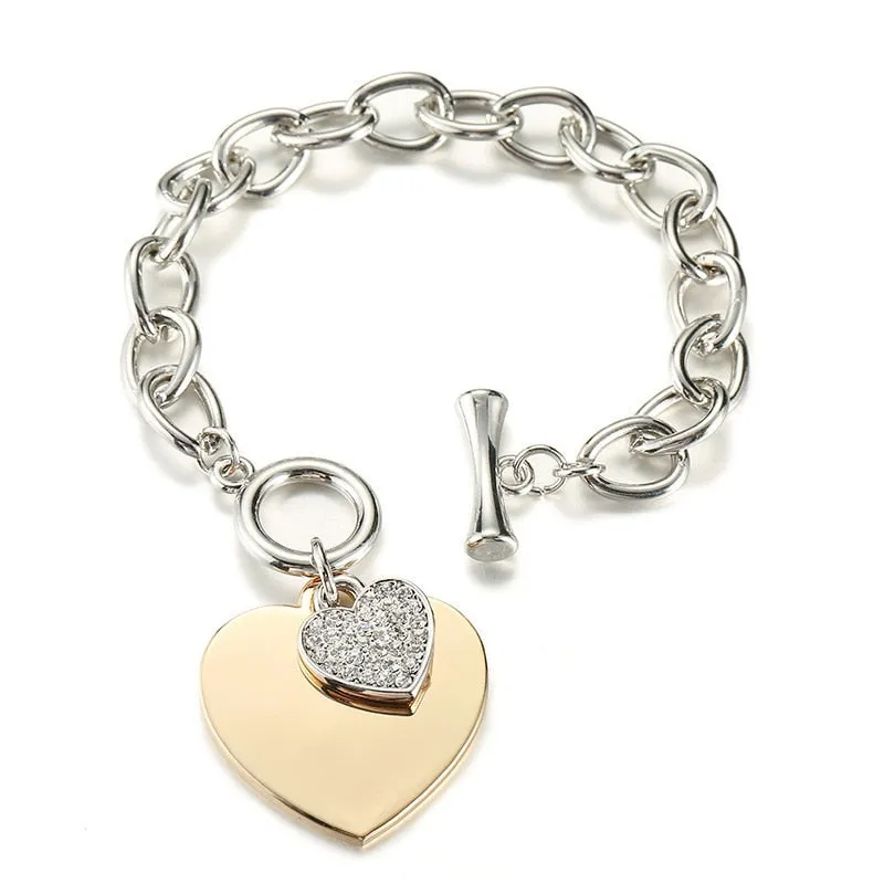 Shefly Love Heart Charm Bracelets For Women