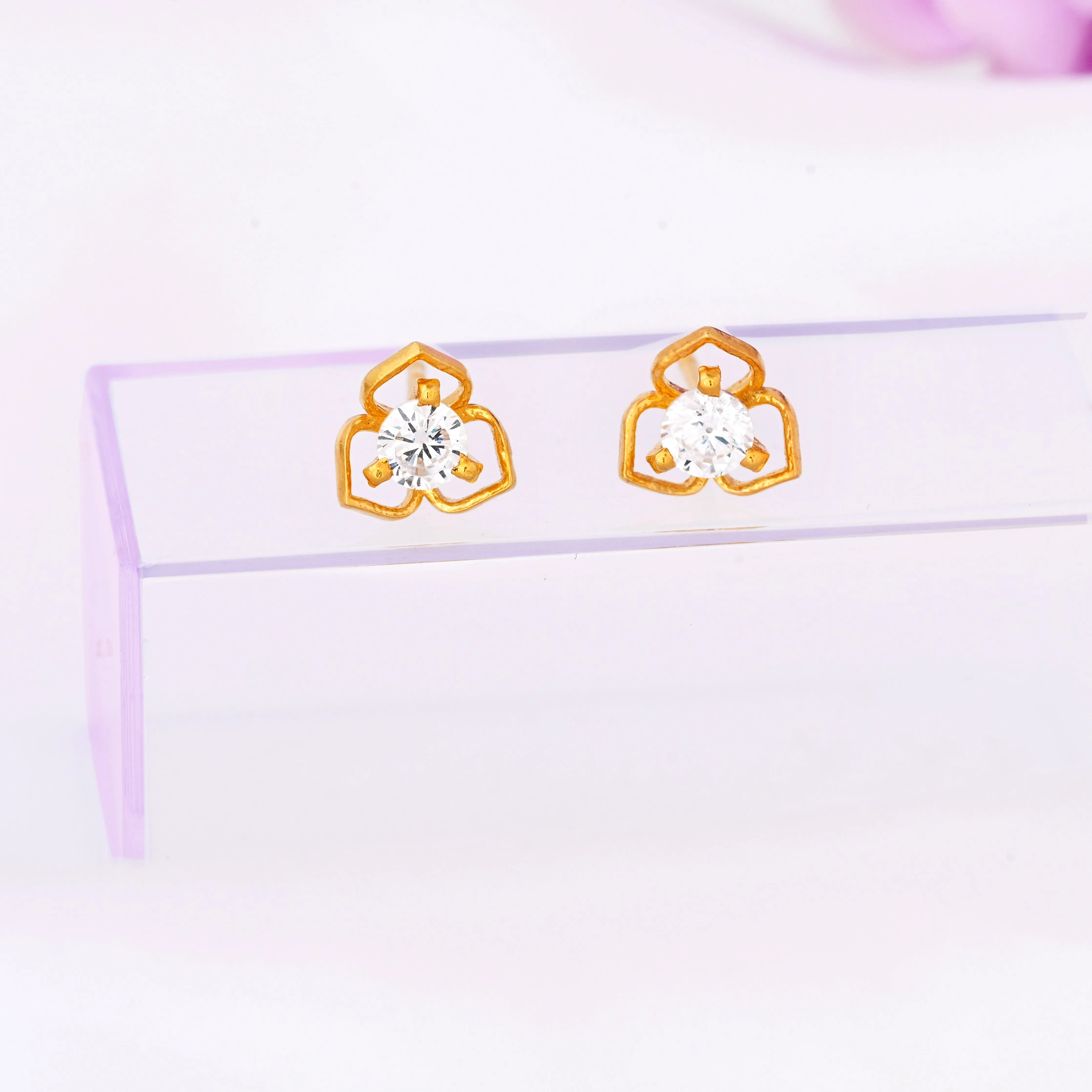 Sterling Silver Flower Stud Earring Dainty Minimalist Earring