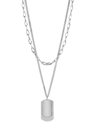 Yellow Chimes Chain Pendant for Men Silver Neck Chain for Men | Layered Dog Tag Neck Chains for Men | Fashion Accessories for Men | Birthday Gift for Men and Boys Anniversary Gift for Husband
